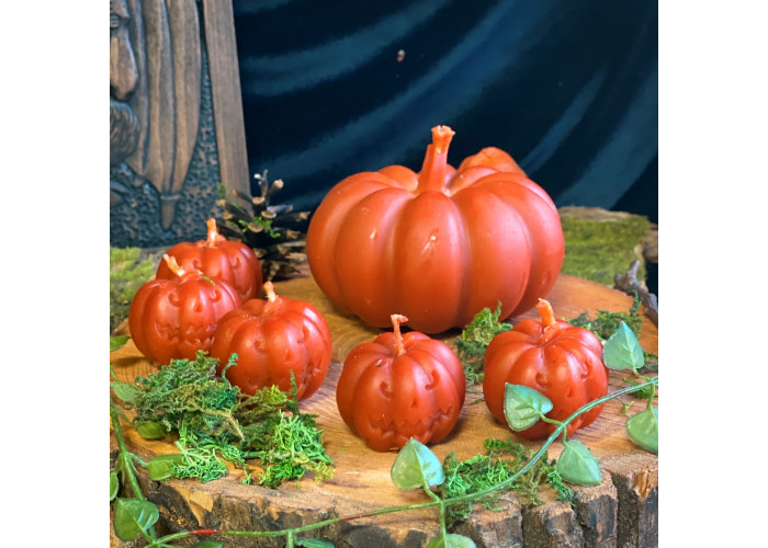 Giant pumpkin curly wax candle