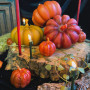 Giant pumpkin curly wax candle