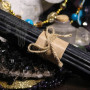 Thin black wax candles
