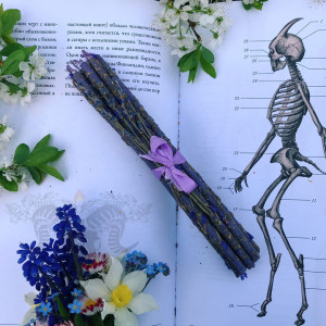Thin Floral Wax Candles with Lavender