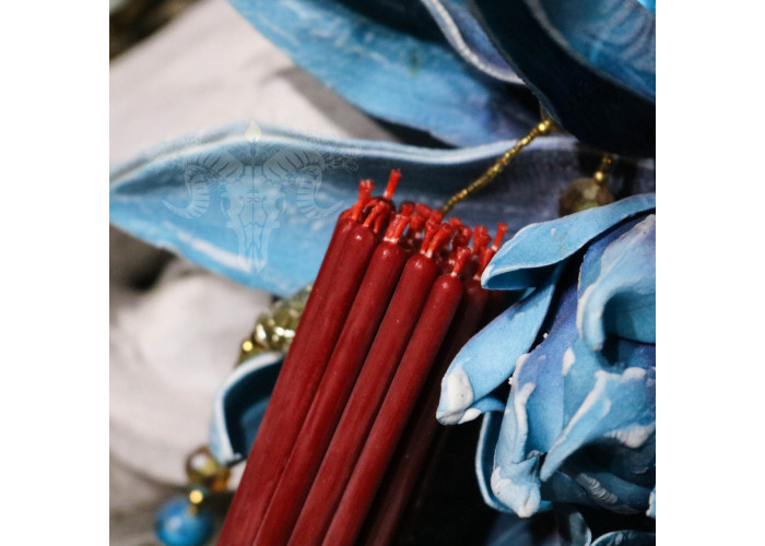 Slim Red Wax Candles.