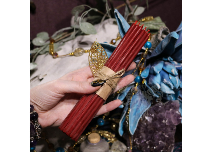 Slim Red Wax Candles.