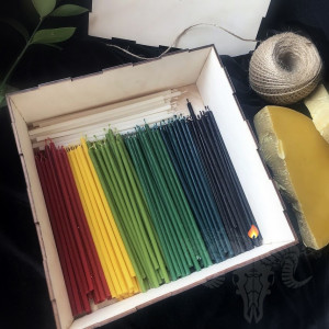 Set of 100 slim beeswax candles