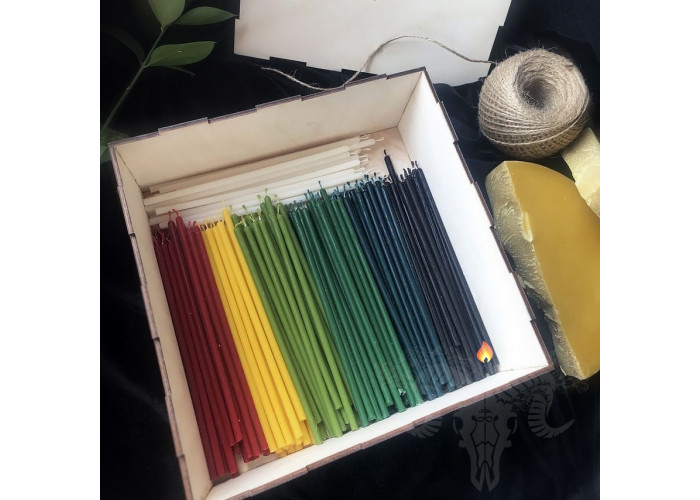 Set of 100 slim beeswax candles