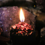 Pentagram - Altar candle with rose, lemon balm and essential oils