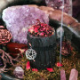 Pentagram - Altar candle with rose, lemon balm and essential oils