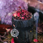 Pentagram - Altar candle with rose, lemon balm and essential oils